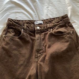Zara Rough edge coulettes in brown